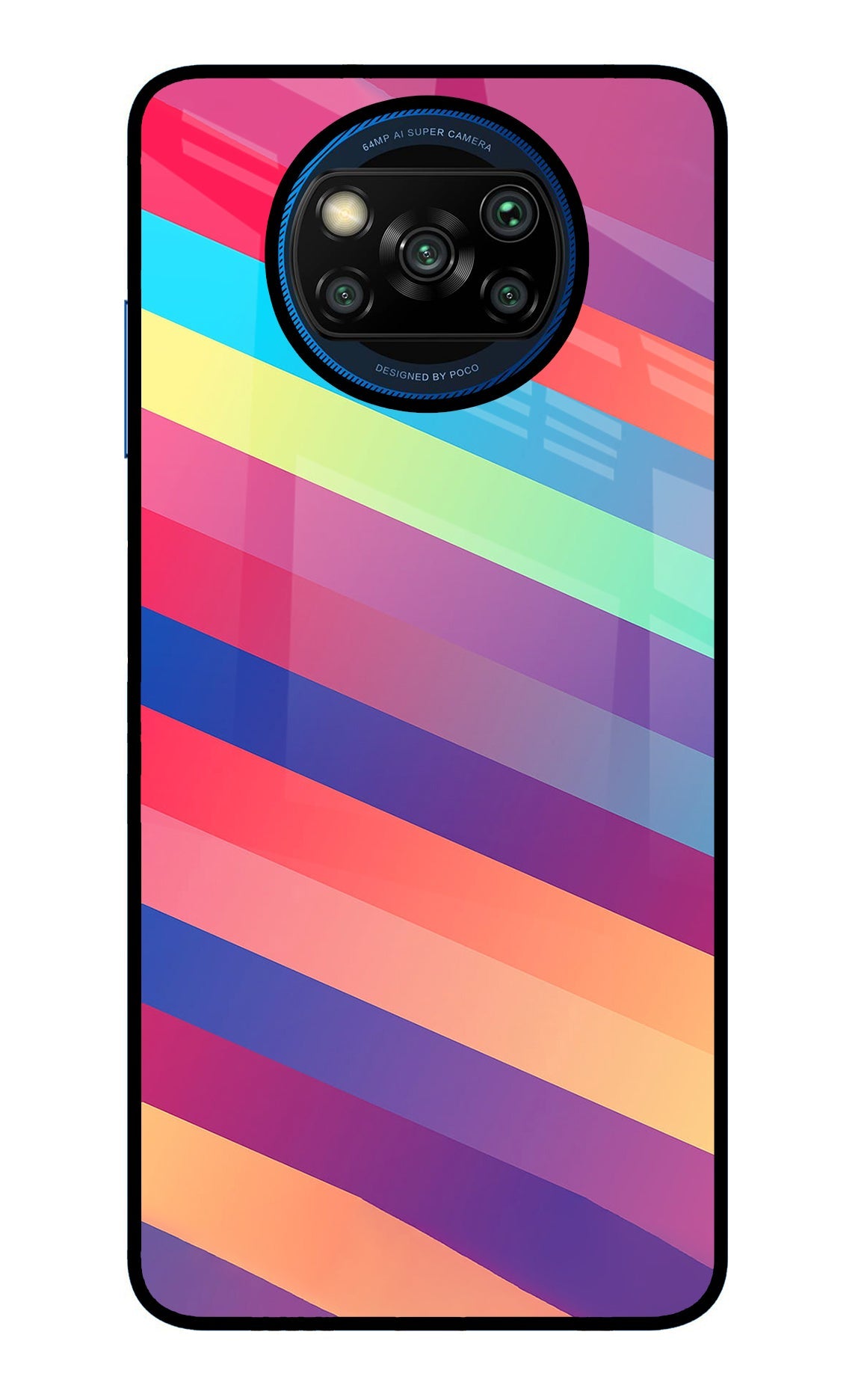 Stripes color Poco X3/X3 Pro Glass Case