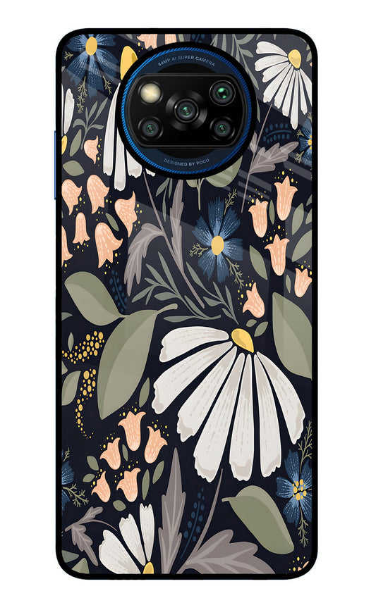 Flowers Art Poco X3/X3 Pro Glass Case