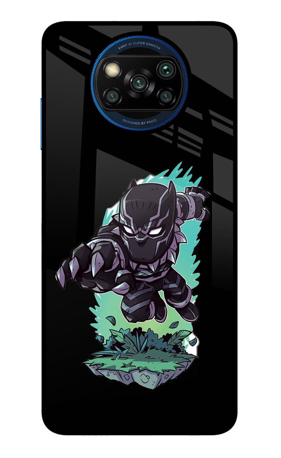 Black Panther Poco X3/X3 Pro Back Cover, Glass case