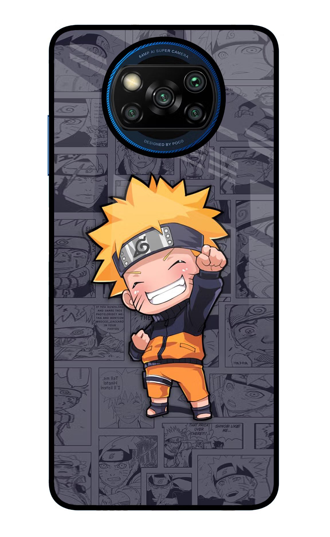 Chota Naruto Poco X3/X3 Pro Glass Case Back Cover by Casekaro