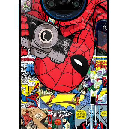 Spider Man Poco X3/X3 Pro Glass Case Back Cover by Casekaro