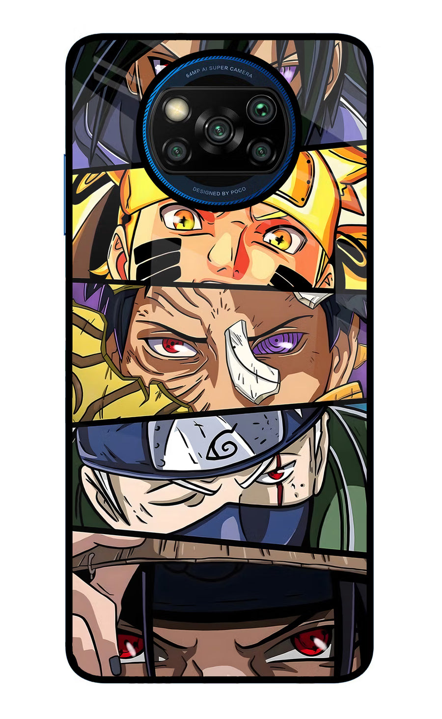 Naruto Character Poco X3/X3 Pro Back Cover, Glass case