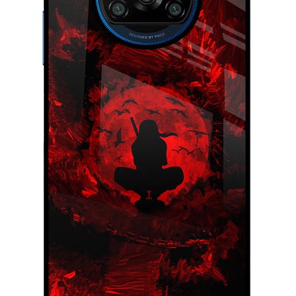 Itachi Uchiha Poco X3/X3 Pro Glass Case Back Cover by Casekaro