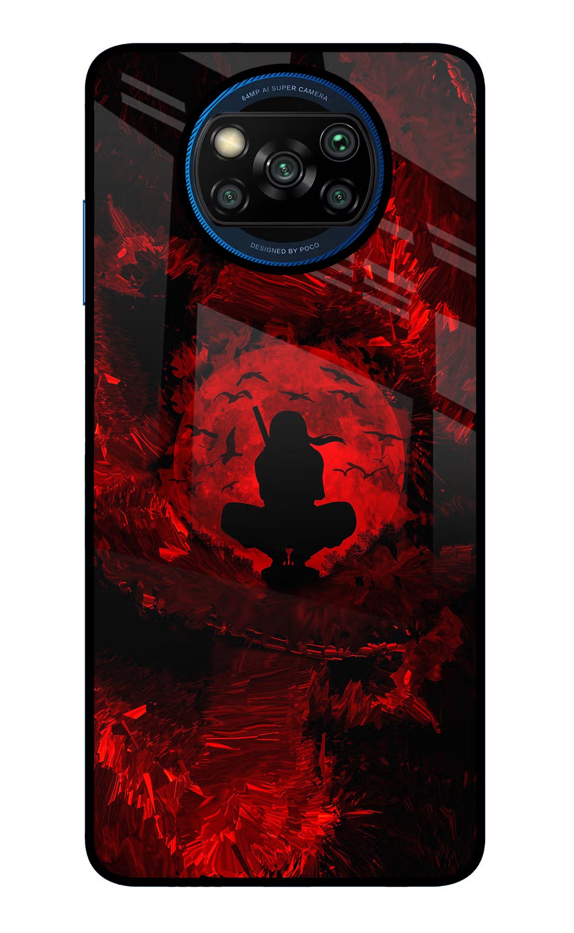 Itachi Uchiha Poco X3/X3 Pro Glass Case Back Cover by Casekaro