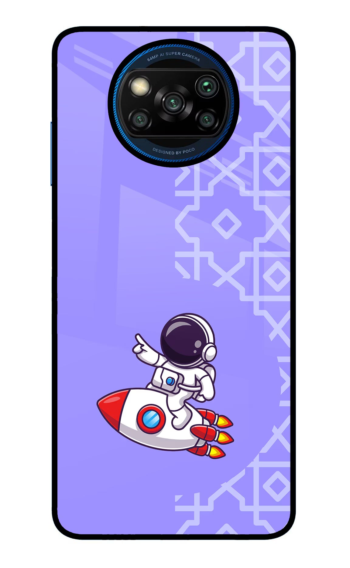 Cute Astronaut Poco X3/X3 Pro Glass Case Back Cover by Casekaro