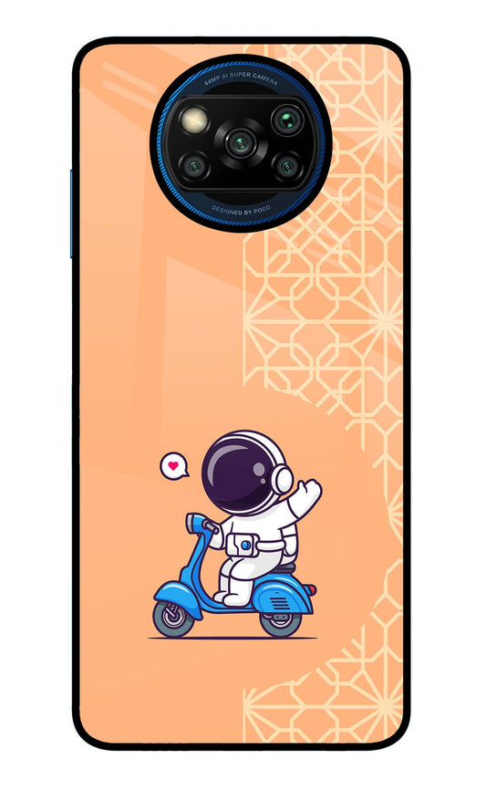 Cute Astronaut Riding Poco X3/X3 Pro Glass Case