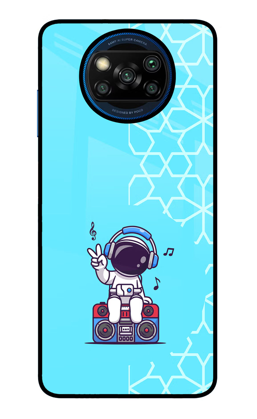 Cute Astronaut Chilling Poco X3/X3 Pro Back Cover, Glass case