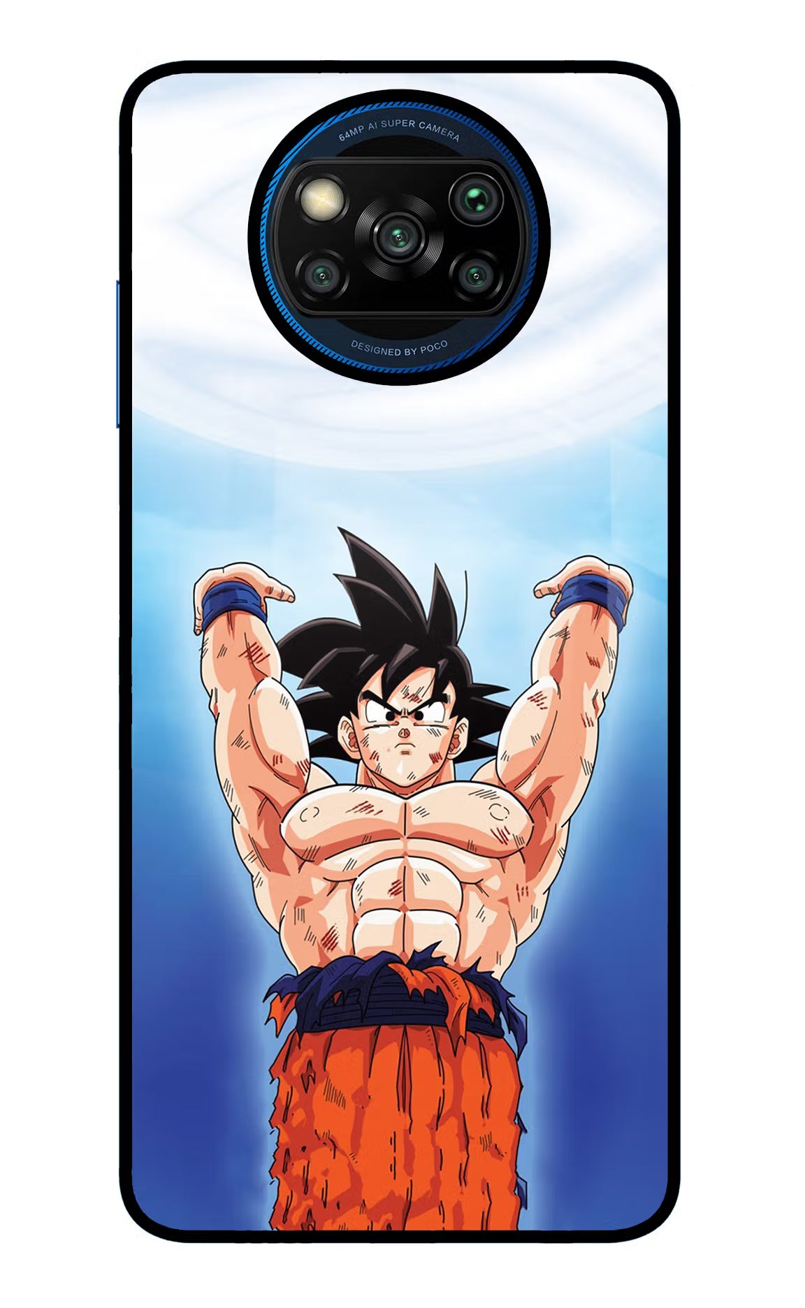 Goku Power Poco X3/X3 Pro Glass Case Back Cover by Casekaro