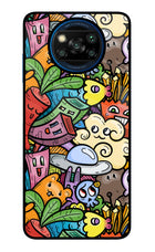 Veggie Doodle Poco X3/X3 Pro Glass Case Back Cover by Casekaro