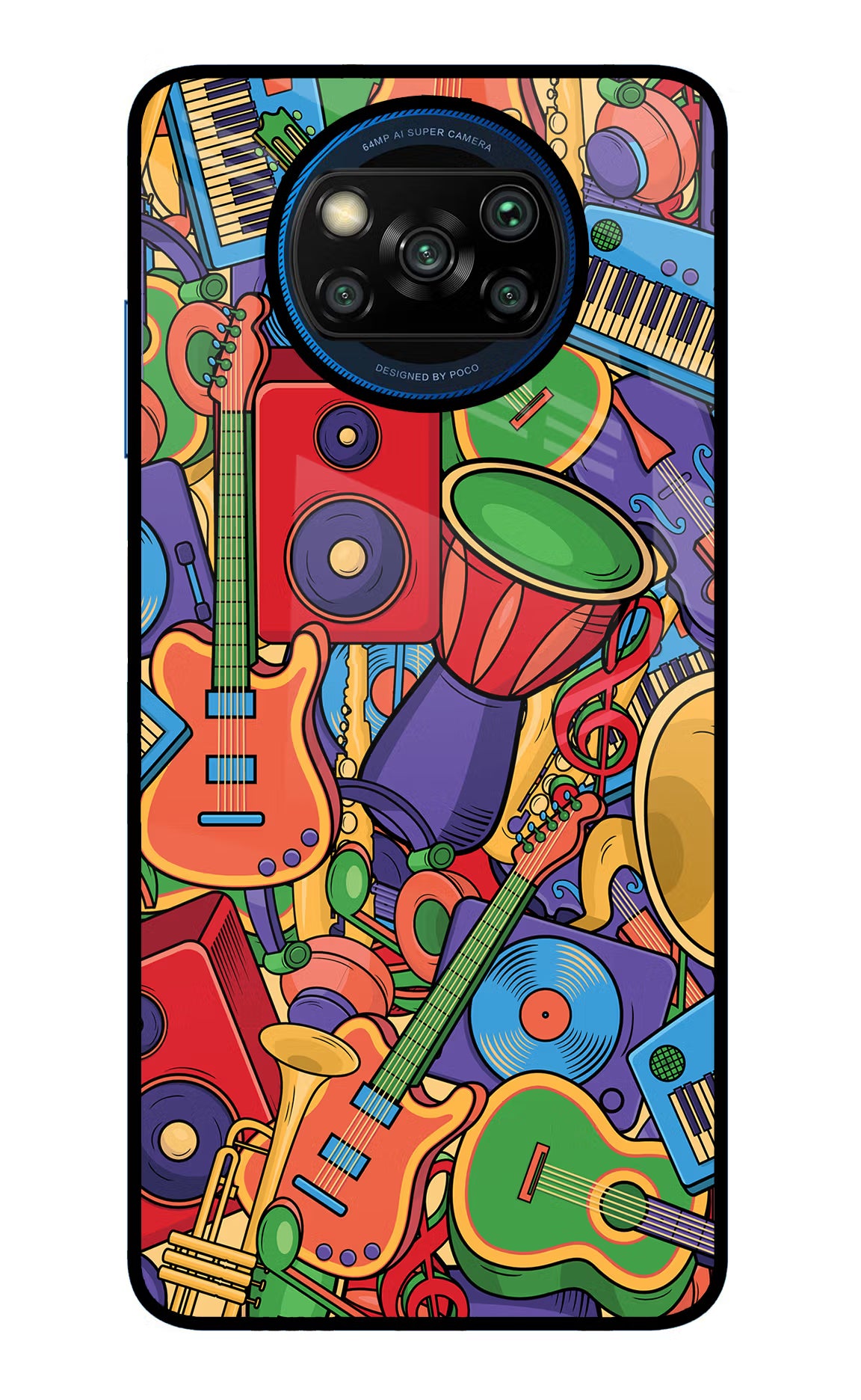 Music Instrument Doodle Poco X3/X3 Pro Glass Case