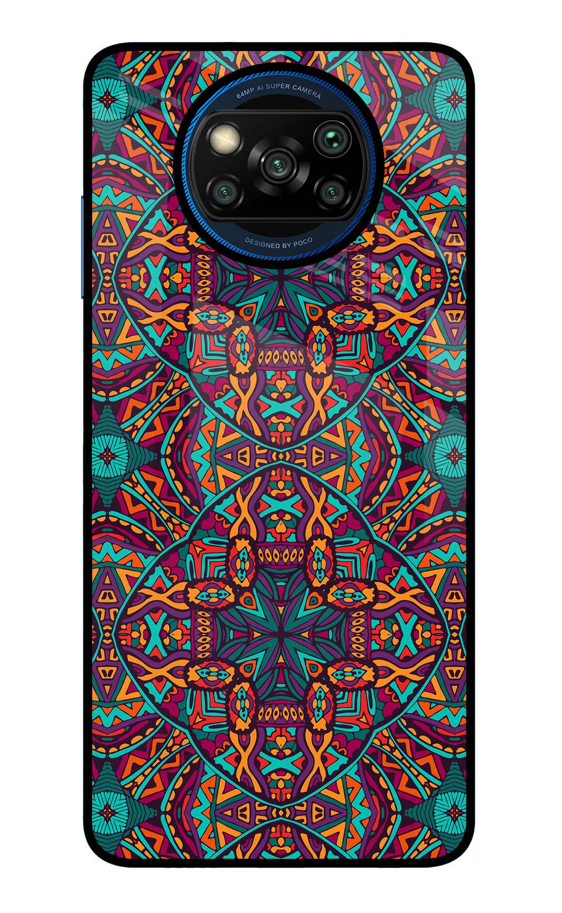 Colour Mandala Poco X3/X3 Pro Glass Case Back Cover by Casekaro