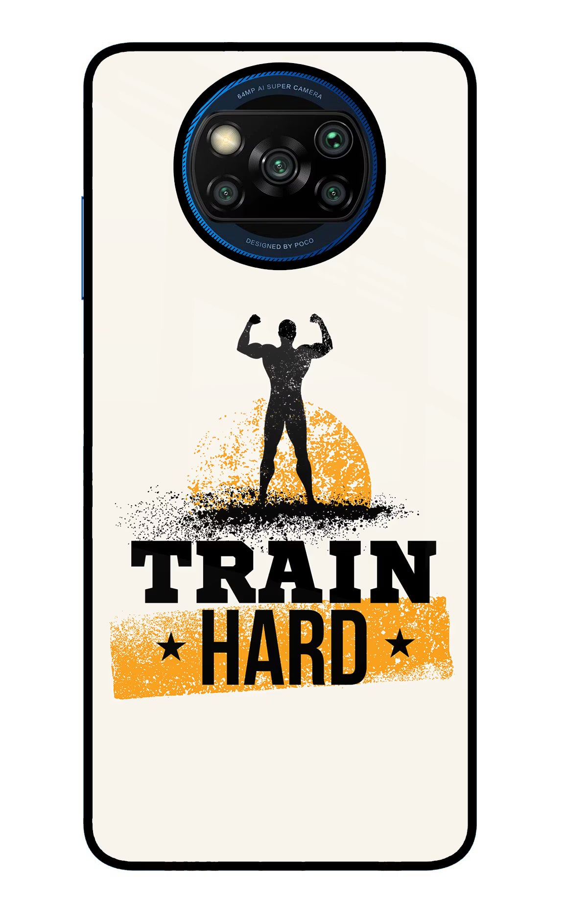 Train Hard Poco X3/X3 Pro Glass Case Back Cover by Casekaro