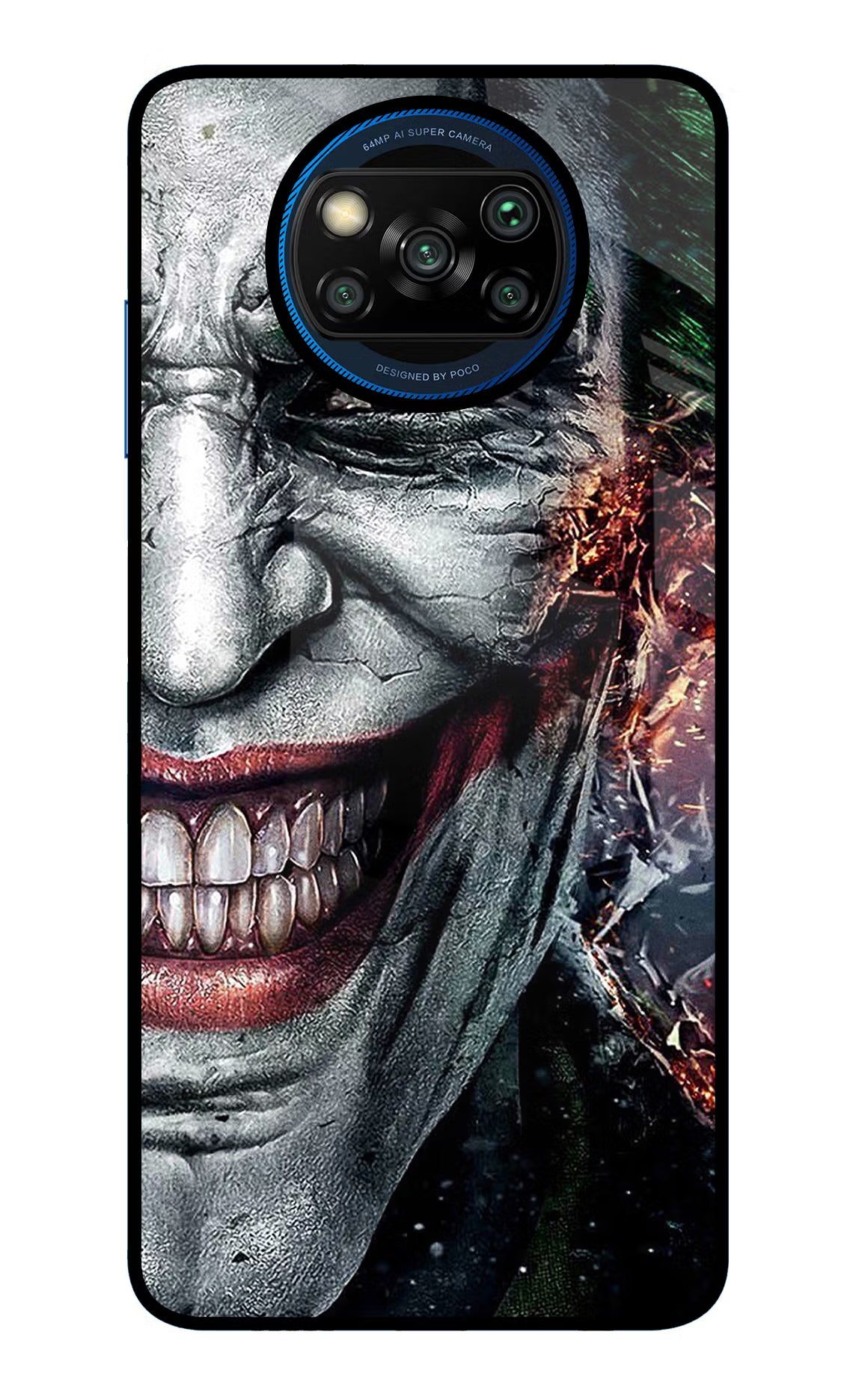 Joker Cam Poco X3/X3 Pro Glass Case Back Cover by Casekaro