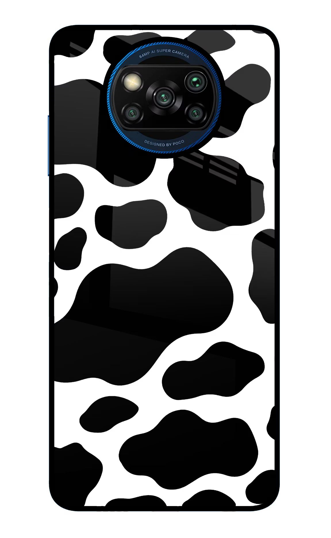 Cow Spots Poco X3/X3 Pro Glass Case Back Cover by Casekaro