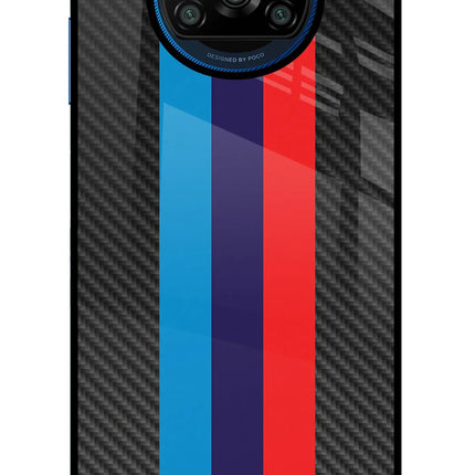 BMW Stripes Pattern Poco X3/X3 Pro Glass Case