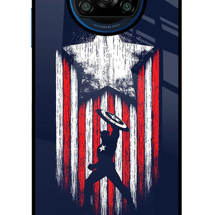 Captain America Marvel Art Poco X3/X3 Pro Glass Case