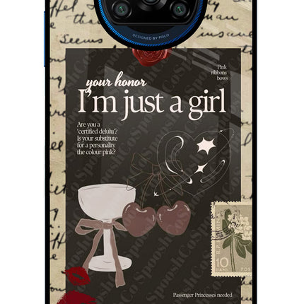 I am just a girl Poco X3/X3 Pro Glass Case