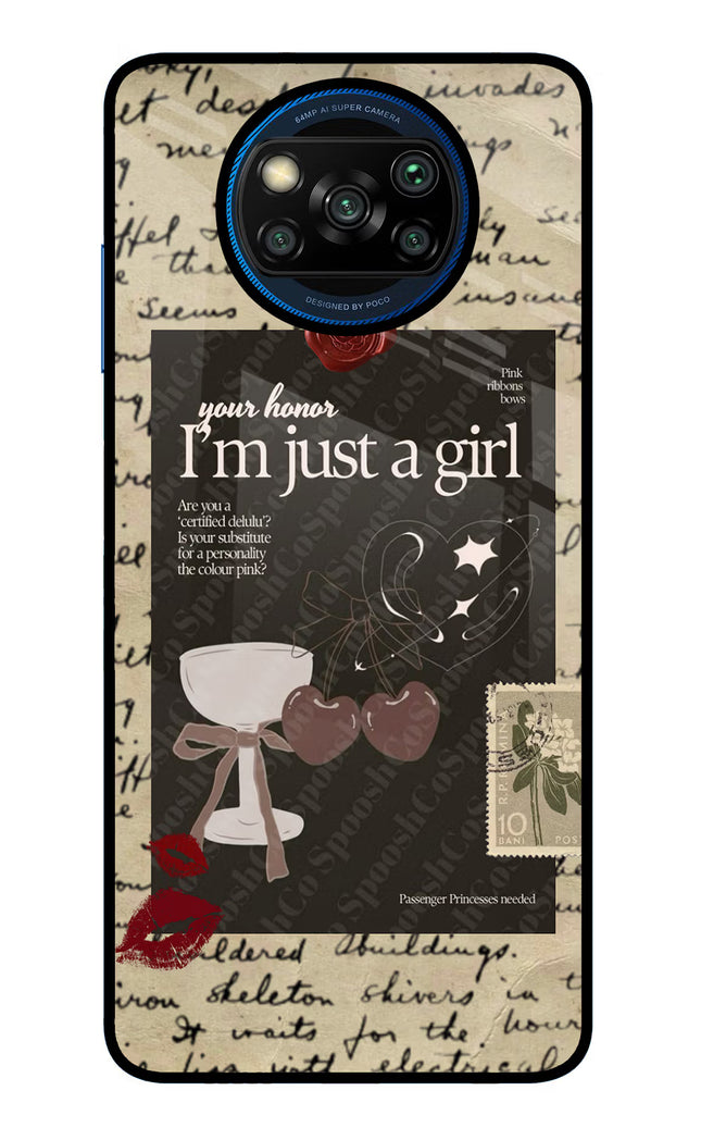 I am just a girl Poco X3/X3 Pro Glass Case