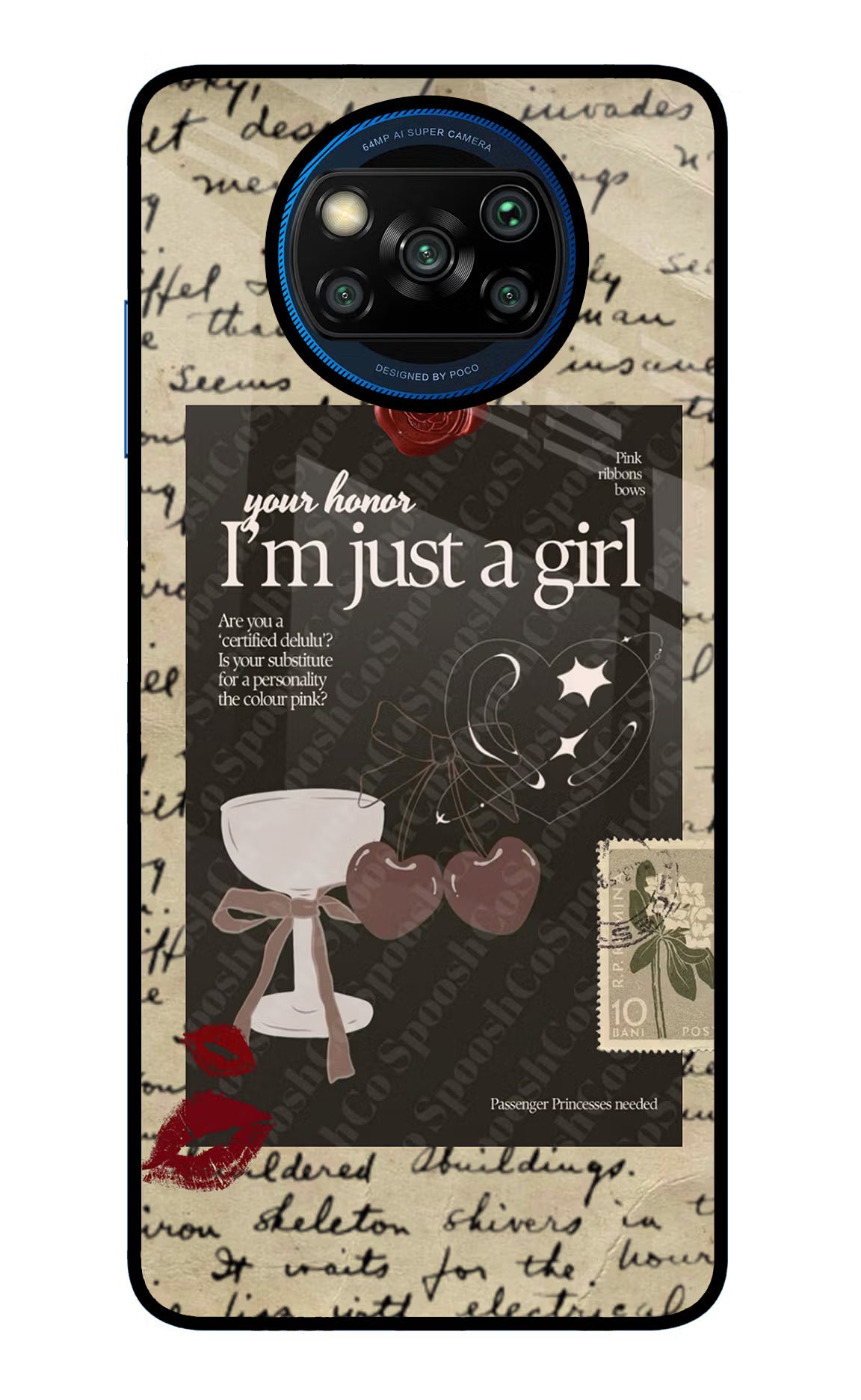 I am just a girl Poco X3/X3 Pro Glass Case Back Cover by Casekaro