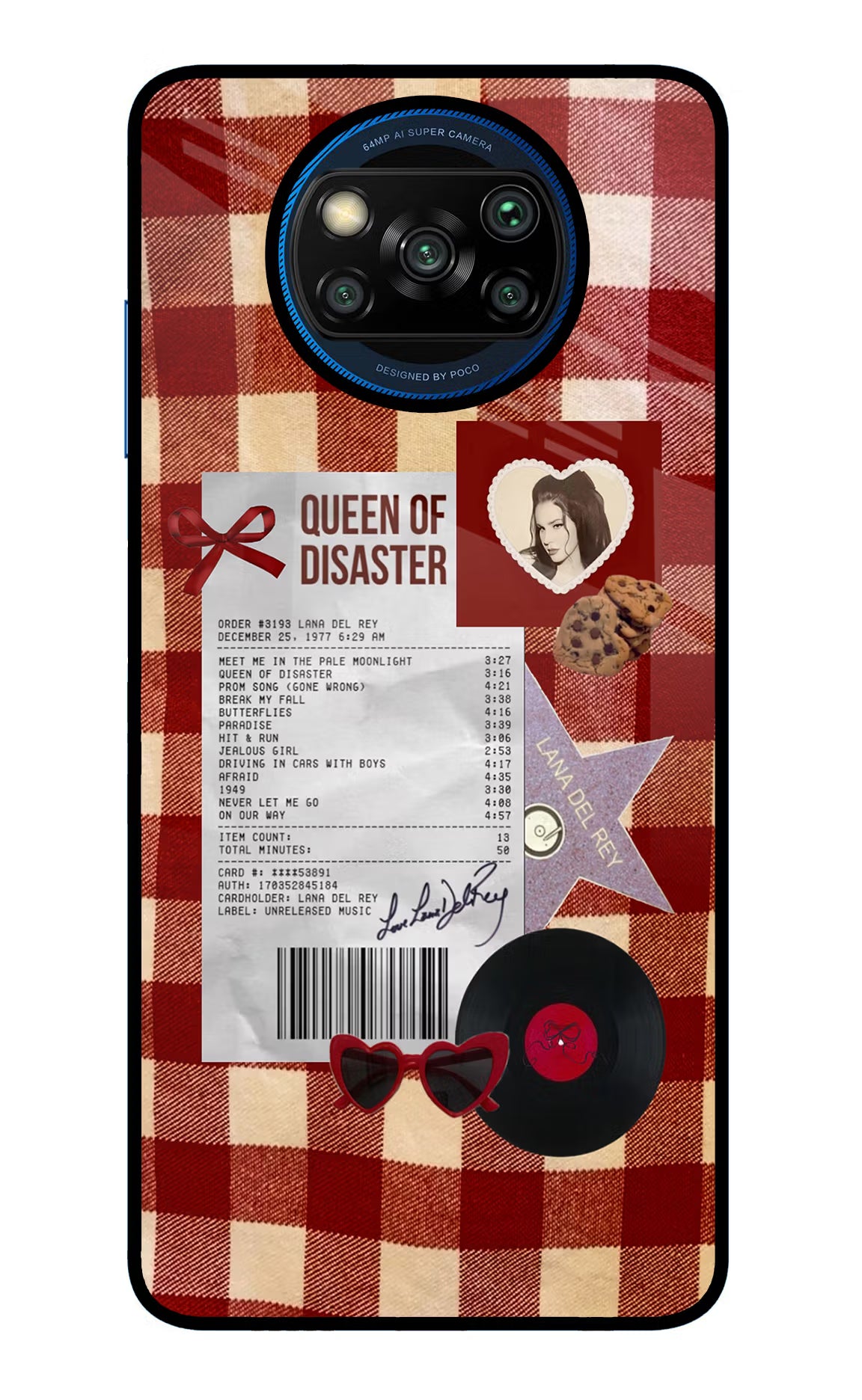 Queen of Disaster Poco X3/X3 Pro Glass Case Back Cover by Casekaro