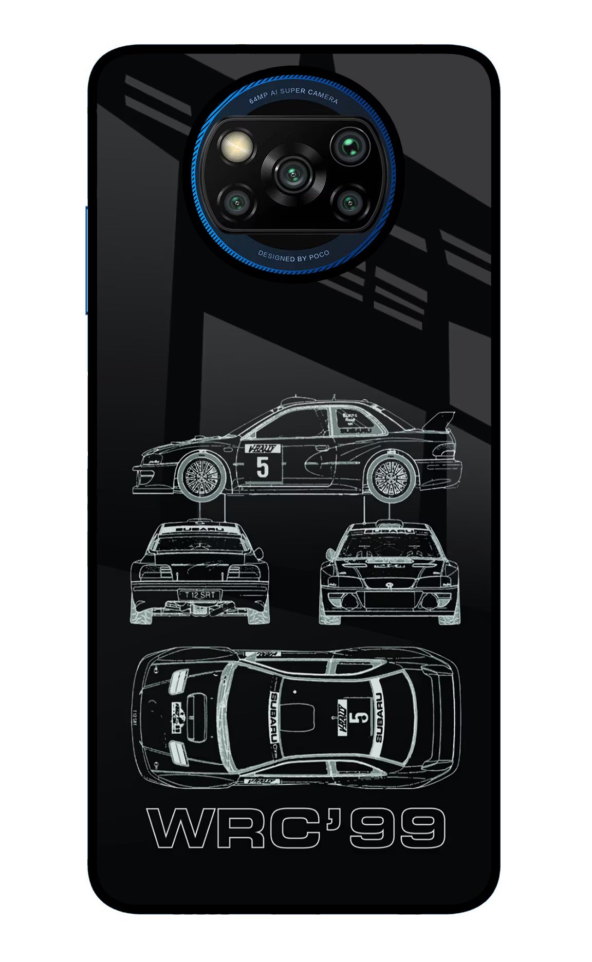WRC'99 Poco X3/X3 Pro Glass Case Back Cover by Casekaro