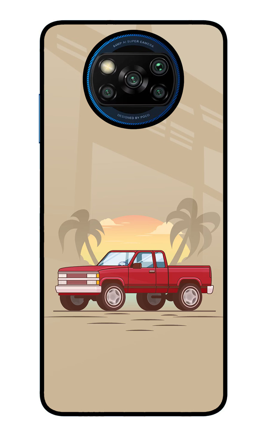 Desert Classic Drive Poco X3/X3 Pro Back Cover, Glass case