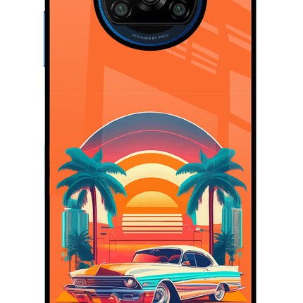 Palm Drive 80s Poco X3/X3 Pro Glass Case
