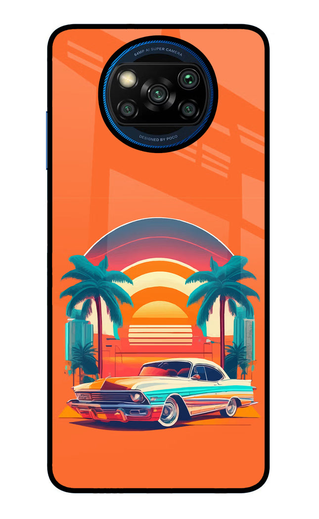 Palm Drive 80s Poco X3/X3 Pro Glass Case