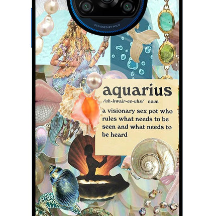 Aquarius Zodiac Poco X3/X3 Pro Glass Case
