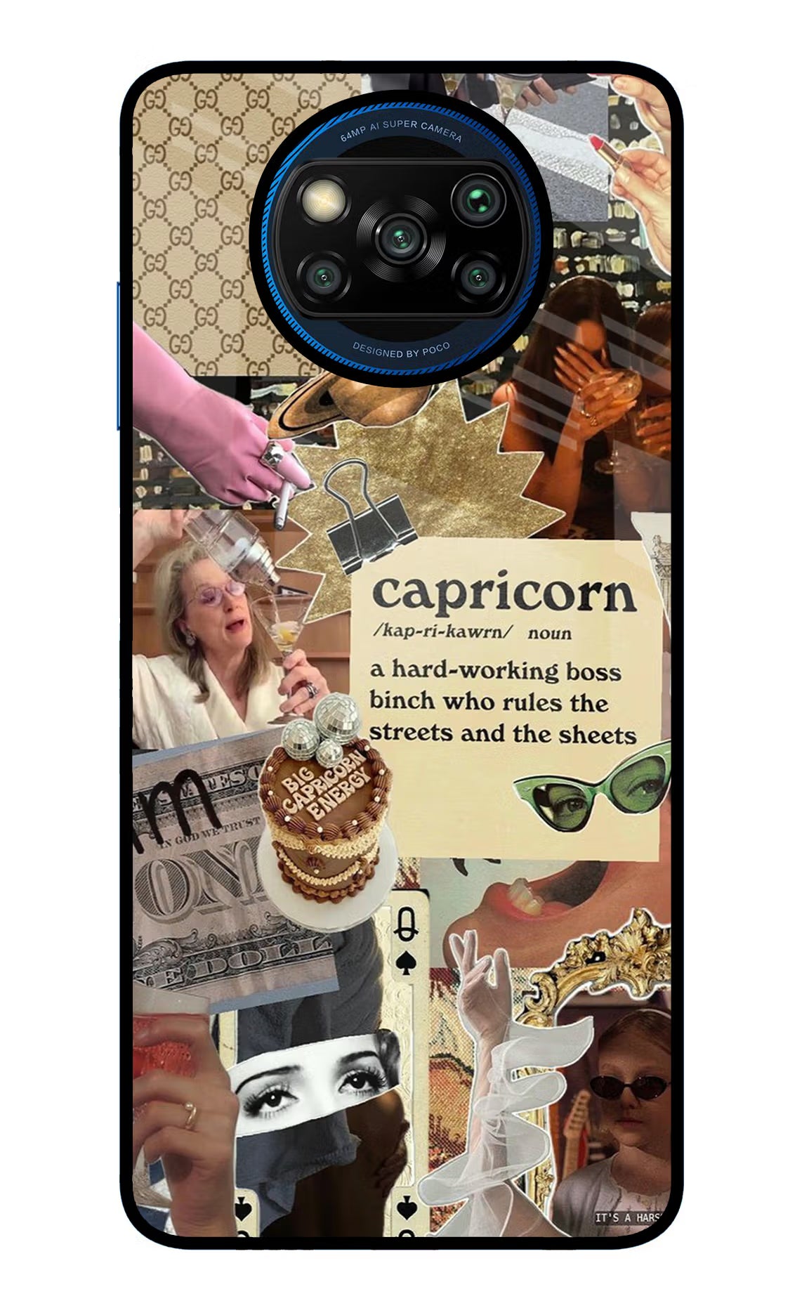 Capricorn Zodiac Poco X3/X3 Pro Glass Case Back Cover by Casekaro