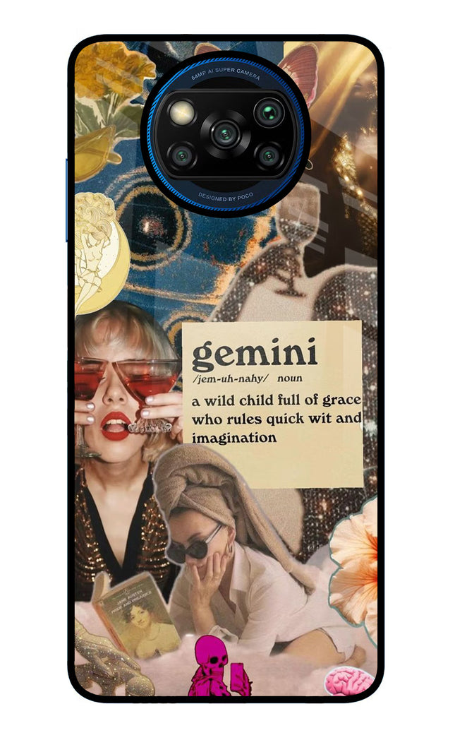 Gemini Zodiac Poco X3/X3 Pro Glass Case