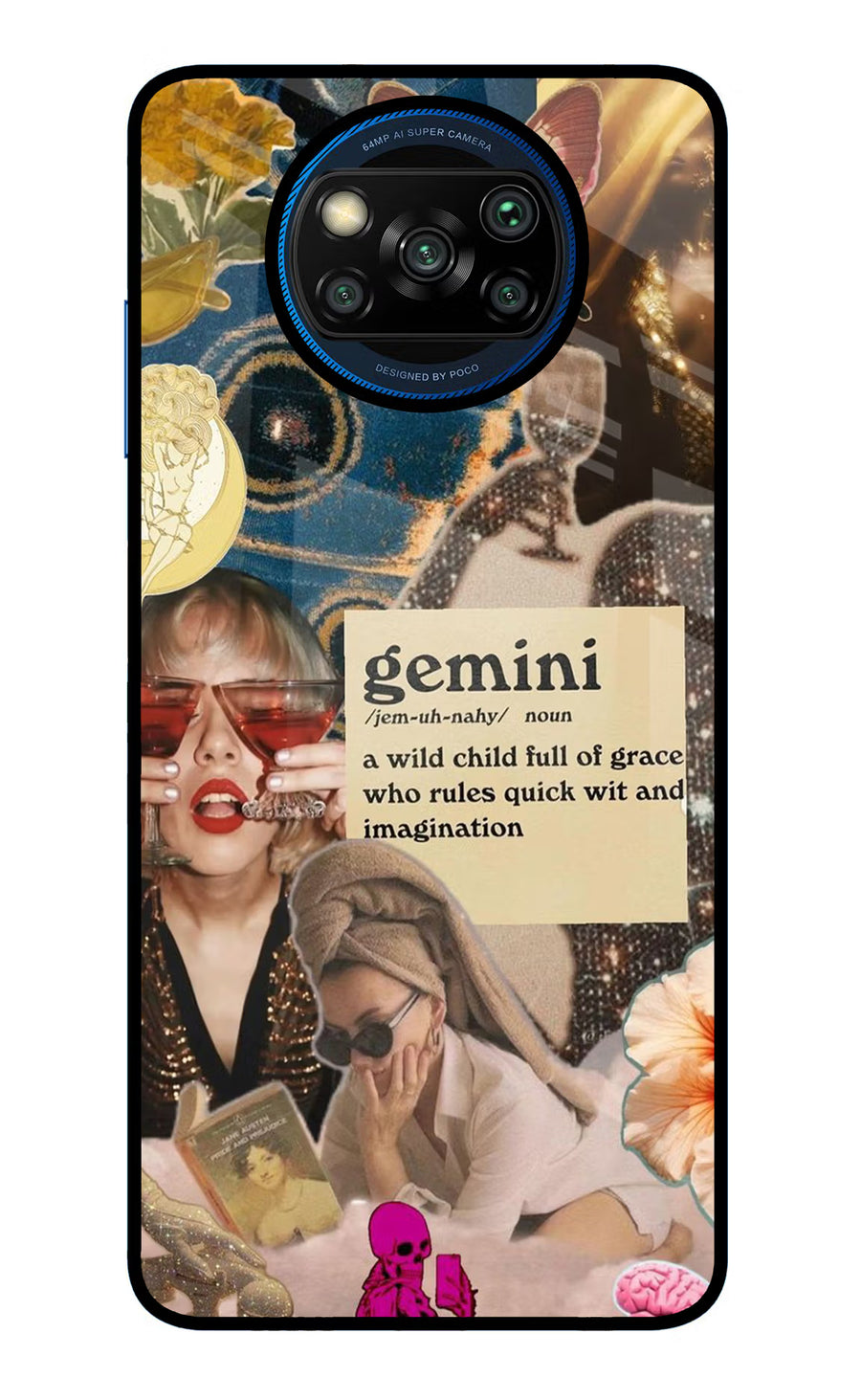 Gemini Zodiac Poco X3/X3 Pro Back Cover, Glass case