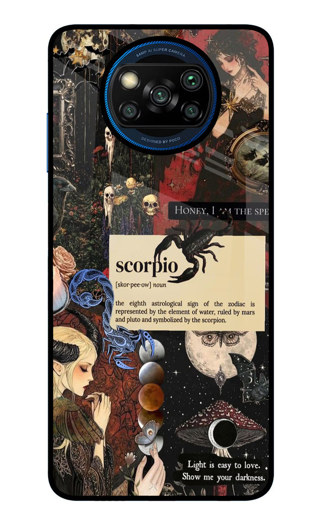 Scorpio Zodiac Poco X3/X3 Pro Glass Case