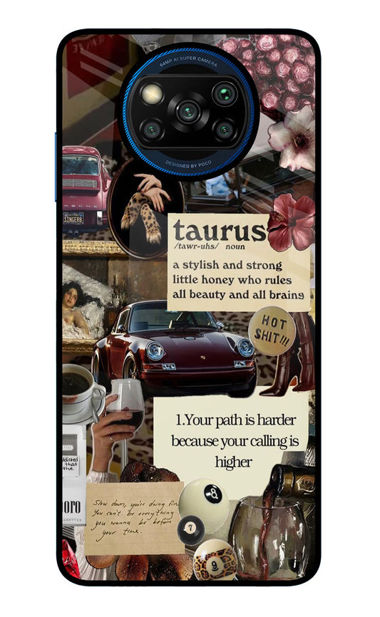 Taurus Zodiac Poco X3/X3 Pro Glass Case