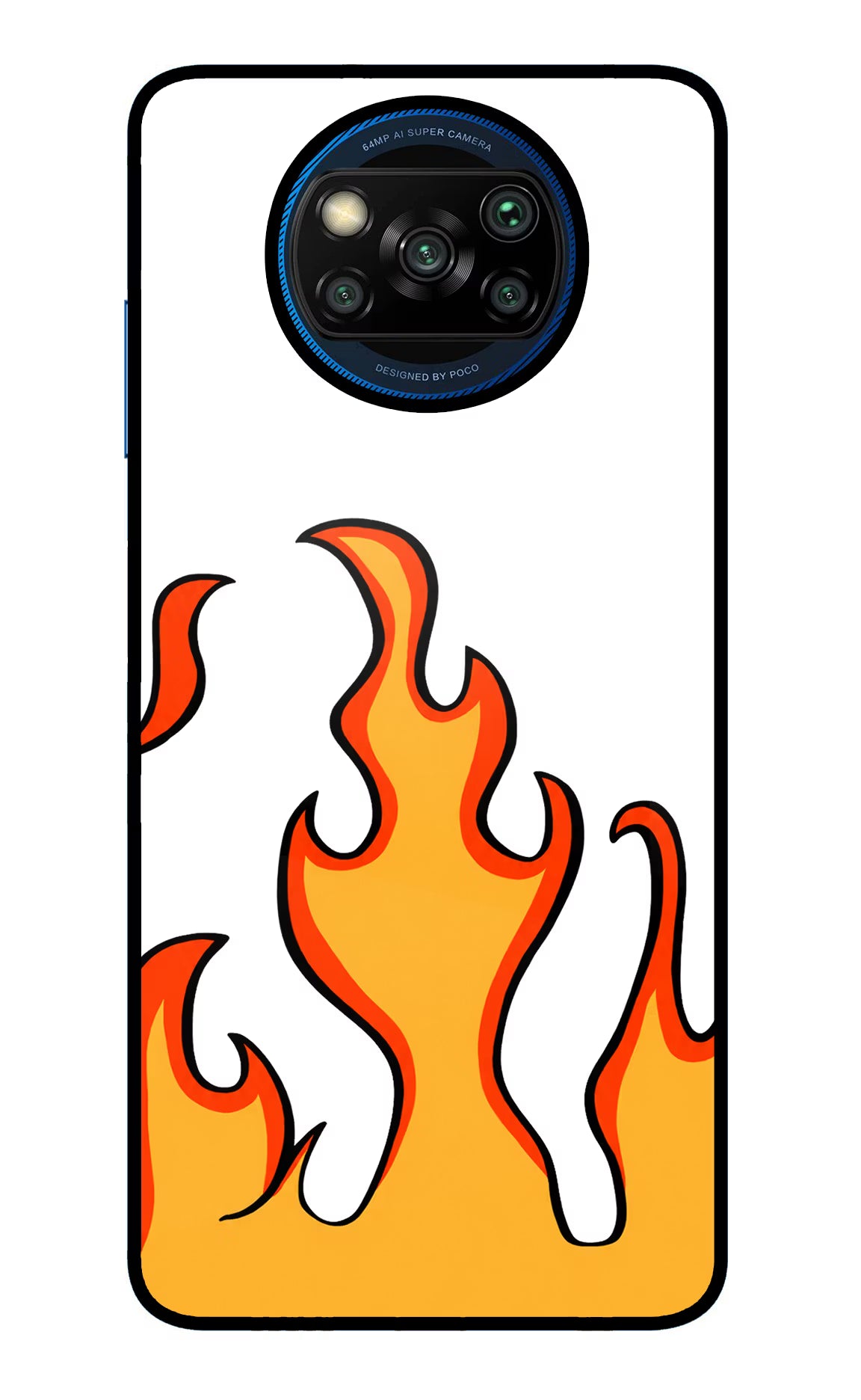 Fired Up – White Poco X3/X3 Pro Glass Case
