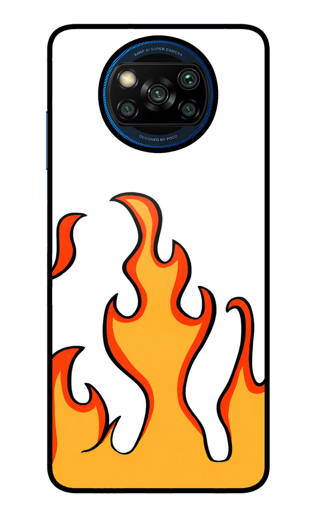 Fired Up – White Poco X3/X3 Pro Glass Case