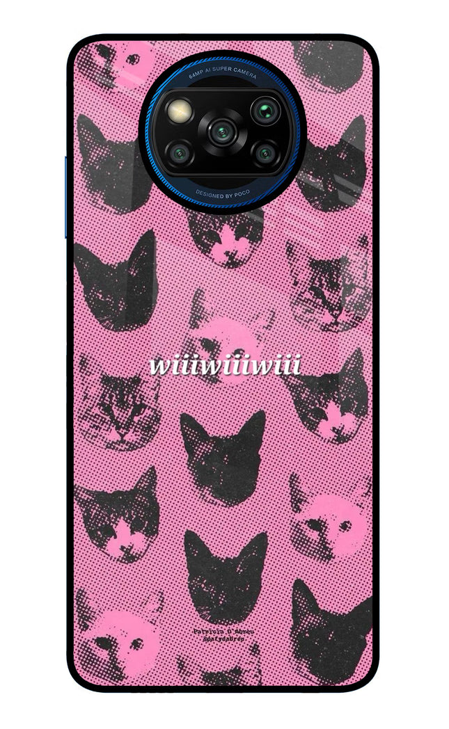 Pink Cats Poco X3/X3 Pro Glass Case