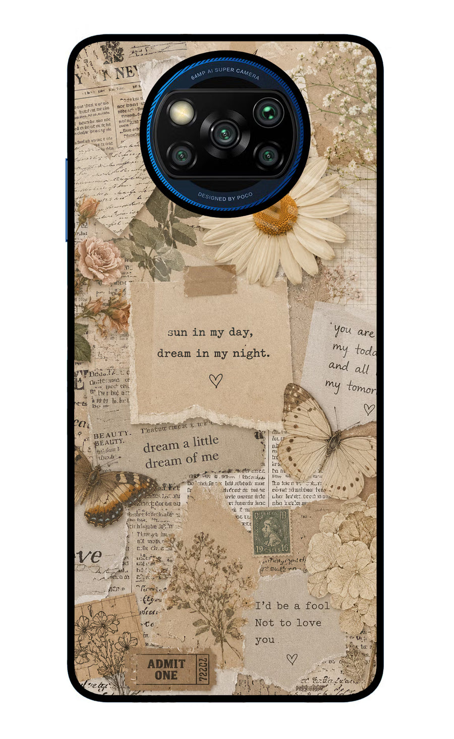 Vintage case Poco X3/X3 Pro Back Cover, Glass case