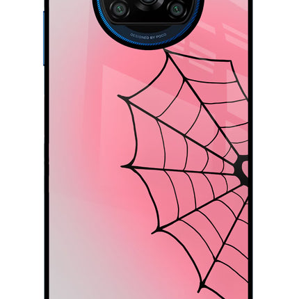 Pink Web Poco X3/X3 Pro Glass Case