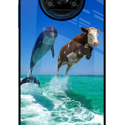 Dolphin vs Cow Poco X3/X3 Pro Glass Case