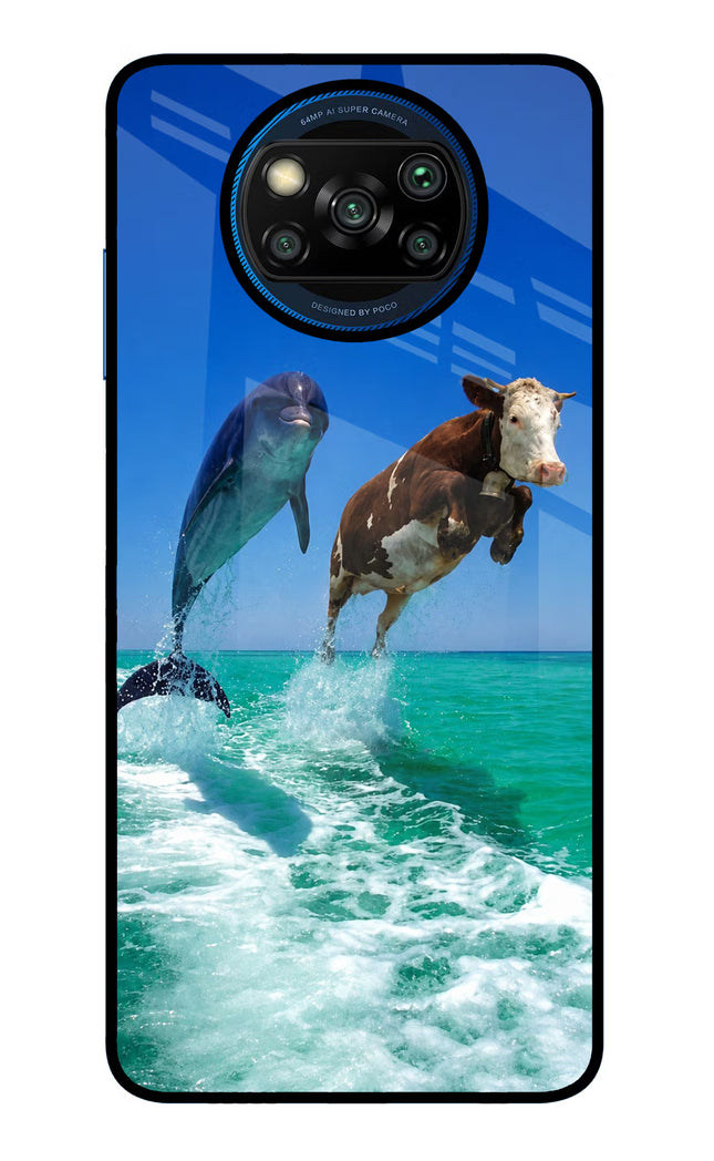 Dolphin vs Cow Poco X3/X3 Pro Glass Case