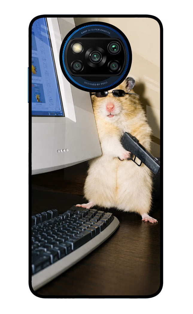 Hacker Hamster Poco X3/X3 Pro Glass Case