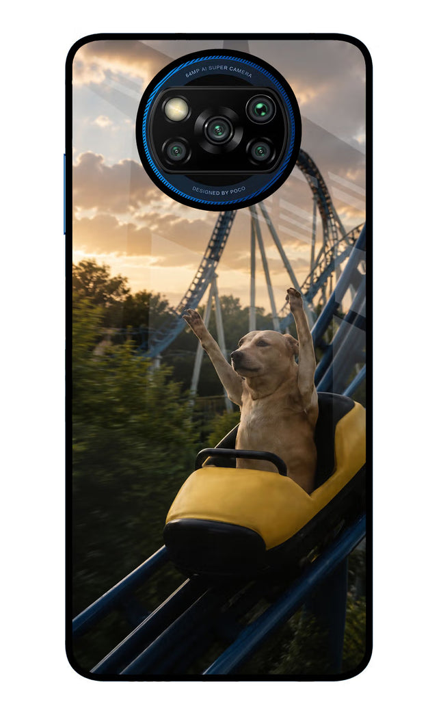 Rollercoaster Dog Poco X3/X3 Pro Glass Case