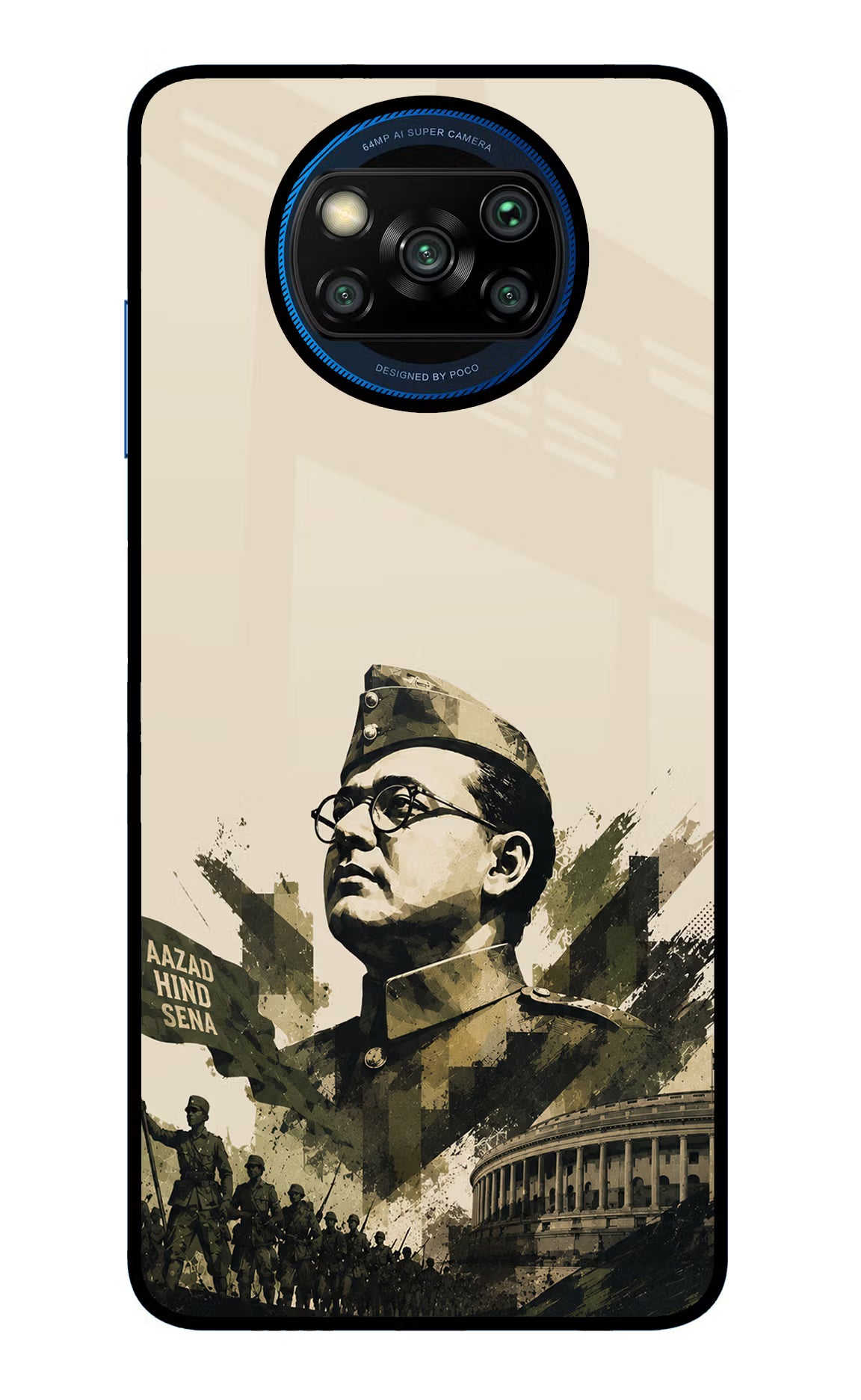 Netaji Rising Poco X3/X3 Pro Glass Case