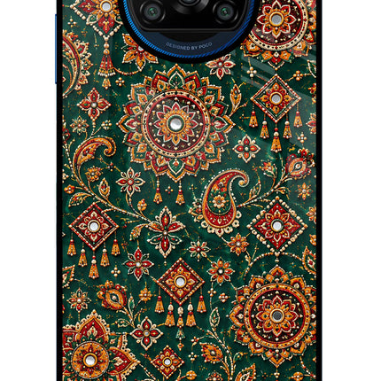 Green Pataka Poco X3/X3 Pro Glass Case