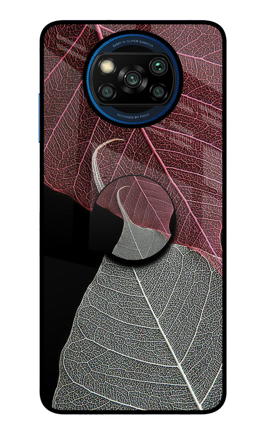 Leaf Pattern Poco X3/X3 Pro Glass Case