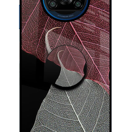 Leaf Pattern Poco X3/X3 Pro Glass Case