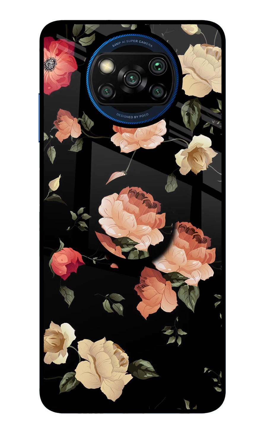 Flowers Poco X3/X3 Pro Pop Case, Glass case