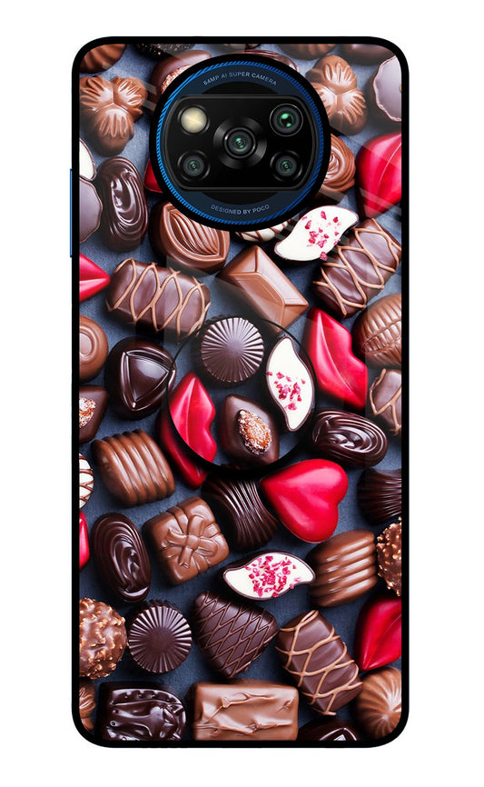 Chocolates Poco X3/X3 Pro Glass Case