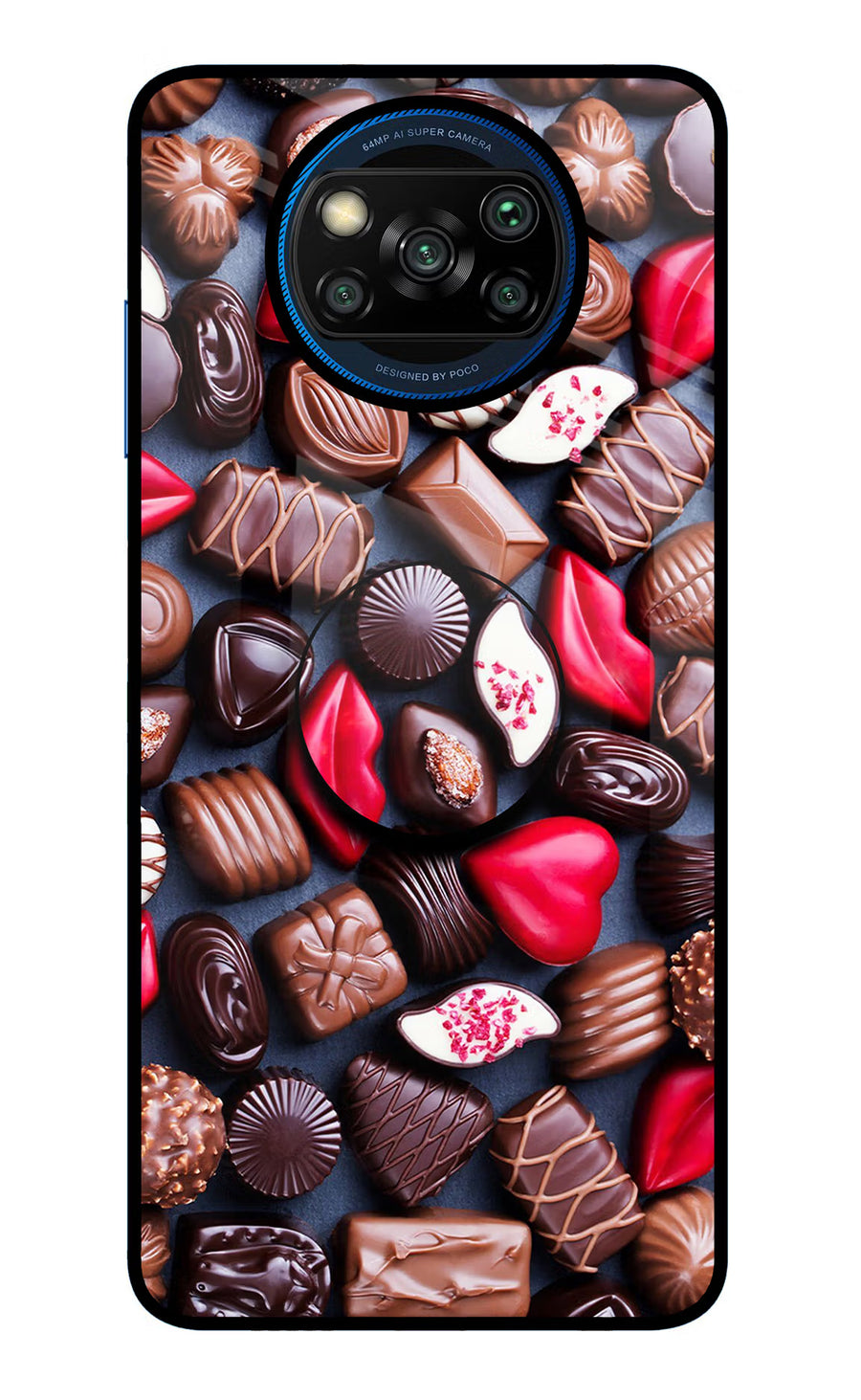 Chocolates Poco X3/X3 Pro Pop Case, Glass case